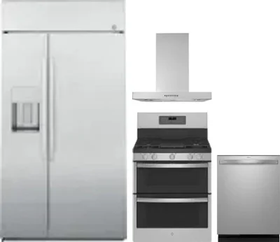 4 Piece Package Includes Refrigerator, Range, Hood And Dishwasher
